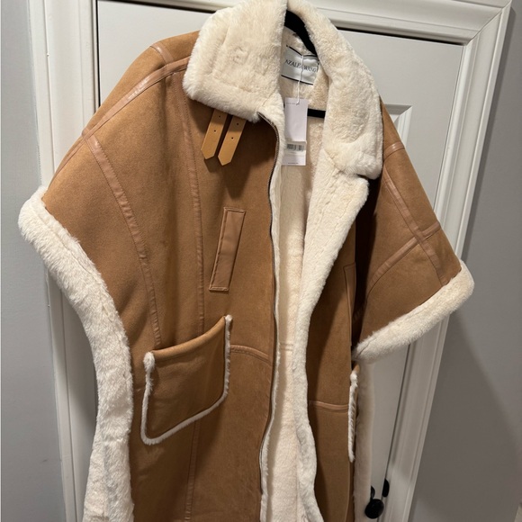 AZALEA WANG Faux Shearling Poncho Coat - Picture 11 of 12